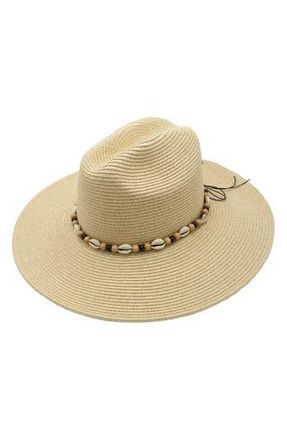 Peter Grimm Figi Shell Straw Panama Hat in Natural at Nordstrom Rack