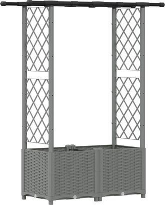 vidaXL Cama Elevada Con Trellis Y Techo Gris Claro 124,5 X 40 X 136 Cm Vidaxl