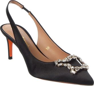 Santoni Satin Slingback Pump