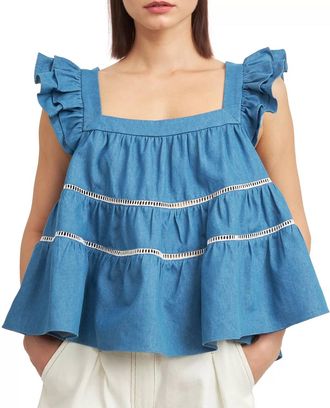 En Saison Tara Top In Denim