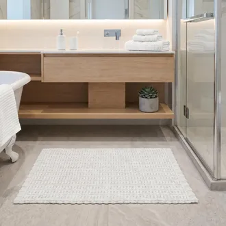 KASANOVA Tappeto bagno ciniglia 50x80 cm bianco Rug