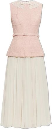 Self Portrait Lurex Draad Jurk - Dames - Feestkleedjes - Roze - XS - Chiffon - Kleedjes