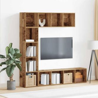 Berkfield Home Classic Book Cabinets 3 pcs Old Wood Engineered Wood in Brown