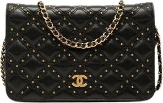 Chanel Pre-owned Quilted Lambskin Crossbody - Dames - Vintage Schoudertas - Zwart - ONE Size - Leer - Vintage