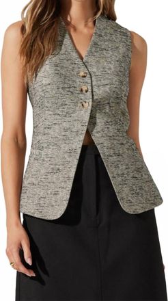 Astr Delphia Vest In Black Speckle