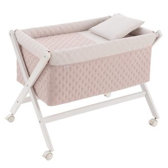 Cambrass Minicuna tijera madera 55x87x74 cm blush/bco