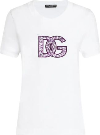 Dolce & Gabbana Logo-Appliqué Cotton T-Shirt - Womens - Cotton