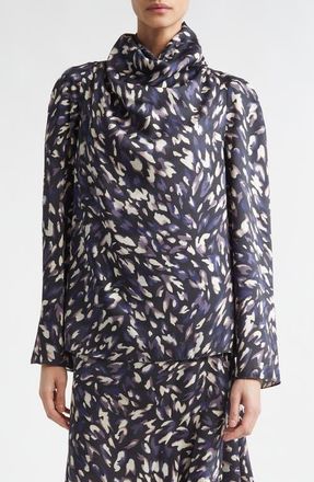 Altuzarra Cara Top in Black Animal at Nordstrom, Size 10 Us