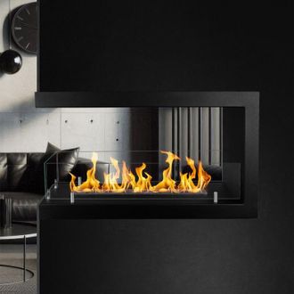 Dmora Chimenea Bioetanol Bassano, Capacidad 1.5 L, &Aacute;rea Calefactable 30 M2, Potencia (kw) 3, 90x30x50h Cm Negro