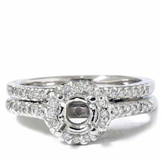 Pompeii3 1/4ct Pave Halo Diamond Mount Engagement Ring Setting Size Selectable