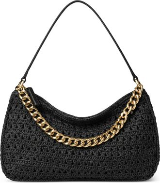 Twin-Set Black Crochet Rounded Shoulder Bag