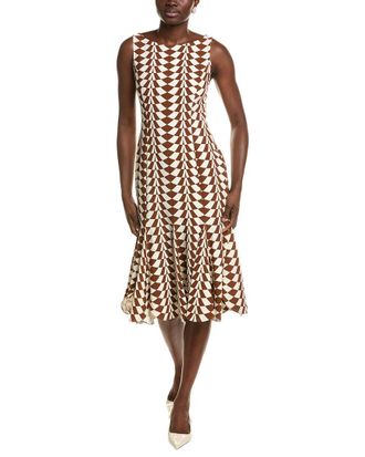Oscar De La Renta Geo Stretch Wool-Blend Dress