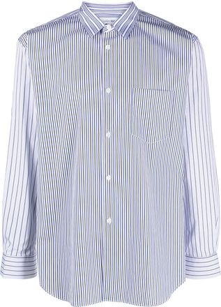 Comme Des Gar&ccedil;ons striped-pattern cotton shirt - men - Cotton - S - Blue