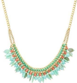 Olivia Welles Minty Crystal Statement Necklace in Gold /Mint at Nordstrom Rack