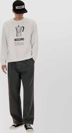 Moschino morning graphic print crew neck sweatshirt