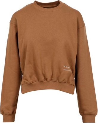 Philosophy di Lorenzo Serafini Geborduurd Logo Ronde Hals Sweater - Dames - Sweatshirts - Bruin - S - Katoen - Hoodies & sweatvesten