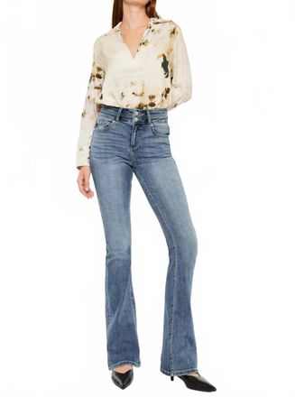 Kancan Raven High Rise Skinny Bootcut Jeans In Medium Wash
