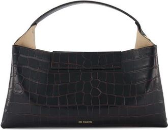 Ree Projects Elieze Baguette Croc Embossed Leather Top Handle Bag in Red/brown at Nordstrom