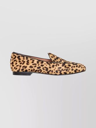 Aquazzura leather leopard-print loafers