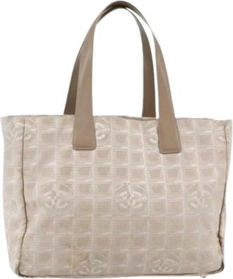 Chanel Pre-owned Nylon Tote Bag - Dames - Vintage Shopper - Beige - ONE Size - Nylon - Vintage