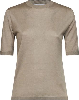 Max Mara Truien - Dames - Ronde hals truien - Grijs - L - Kasjmier - Truien & Vesten