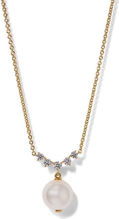 Nadri Faux Pearl & Cubic Zirconia Necklace in Gold at Nordstrom
