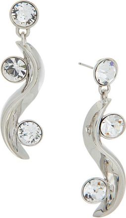 Oscar De La Renta Crystal Wave Drop Earrings