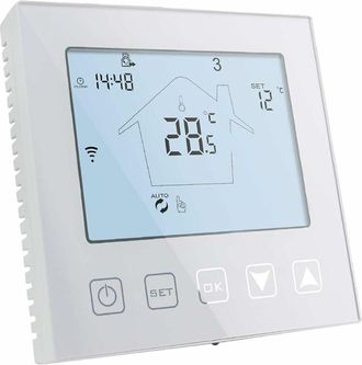 OEM Termostato Wifi Conectado - Para Caldera De Gas Y Suelo Radiante Hidr&oacute;nico - 220 V - Salida 3 A - Compatible Con Alexa Y Google Assistant - Blanco