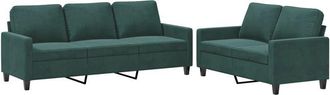 vidaXL Vidaxl - Juego De Sof&aacute;s Con Cojines 2 Piezas Terciopelo Verde Oscuro