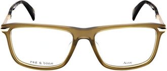Rag & Bone Mens Green Rectangular Eyeglass Frames RNB7047-1