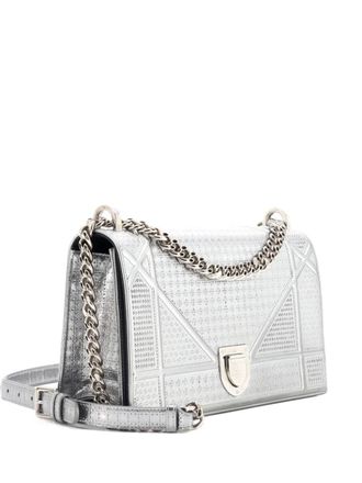 Dior Diorama Flap Bag Cannage Embossed Calfskin Medium shoulder bag - Argento