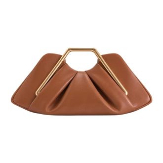 JW PEI Lila Metal Frame Clutch - female - JW PEI - Clutches - Brown - ONE SIZE - Bags