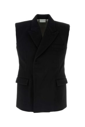 VTMNTS Zwarte Wol Mouwloze Blazer