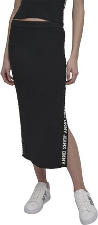 DKNY Dkny Side Logo Rib Midi Skirt