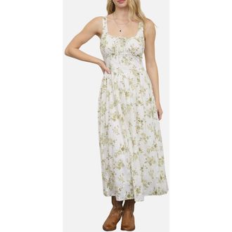Blu Pepper Eyelet Sleeveless Maxi Dress in Olive at Nordstrom, Size Medium