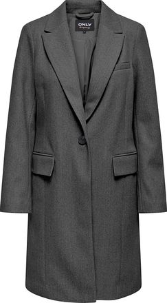 Only Langmantel ONLY ONLNANCY LIFE COAT CC OTW, Damen, Gr. XS (34), grau (dunkelgrau melange), Web, Obermaterial: 100% Polyester, meliert, unifarben, V-Aus