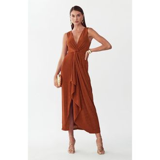 BWLDR Andi Midi Dress in Copper at Nordstrom, Size 14