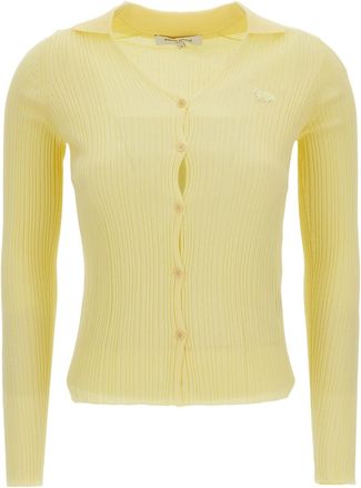 Maison Kitsun&eacute; Baby Fox Fine Rib Cardigan