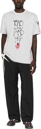 Yohji Yamamoto Grey Graphic Print T-Shirt