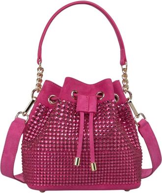 Alma En Pena Rhinestone emmer tas - Dames - Schoudertassen - Roze - ONE Size - Tassen