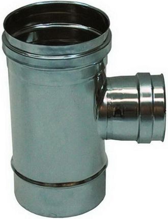 MBM Conector En T 90 Reducido Dn 80 Hembra Conducto De Humos Dn 300 Tubo De Acero Inoxidable 316