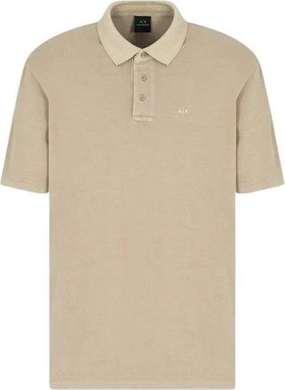 A|X Armani Exchange Polo Shirt - Heren - Polos - Beige - 2XL - Katoen - Tops