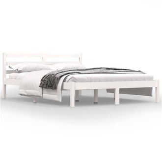 Berkfield Home Bed Frame Solid Wood Pine 120x190 cm Small Double White