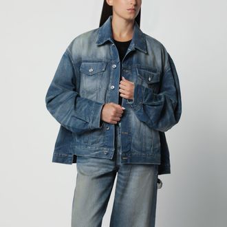 Haikure Giacca blu effetto slavato in denim