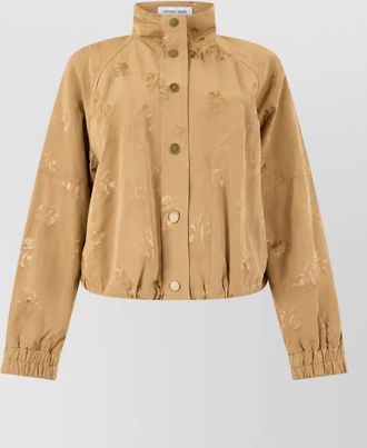 Veronica Beard floral-jacquard cropped single-breasted coat