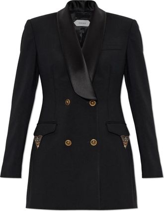 Versace Wol Blazer - Dames - Blazers - Zwart - S - Wol - Jassen