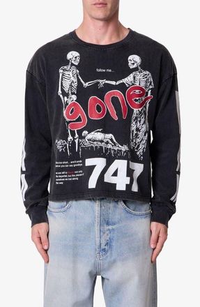 mnml Gone Skeleton Graphic Long Sleeve T-Shirt in Black at Nordstrom, Size Xx-Large