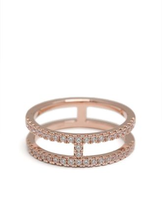APM Monaco Pavé dubbele ring - Roze