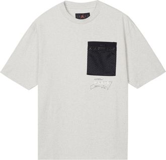 Nike Mens Nike Alphabet Printing Patch Pocket Round Neck Short Sleeve Asia Edition Gray T-Shirt DM3103-063