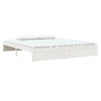 Berkfield Home Beautiful Bed Frame White Solid Wood 180x200 cm Super King Size